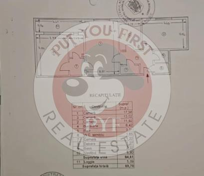 Dristor | Apartament 3 camere | 70 mp | semidecomandat | B10250